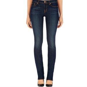 J Brand Womens Dark Wash Mid Rise Whiskered Cigarette Leg Slim Jeans Size 28